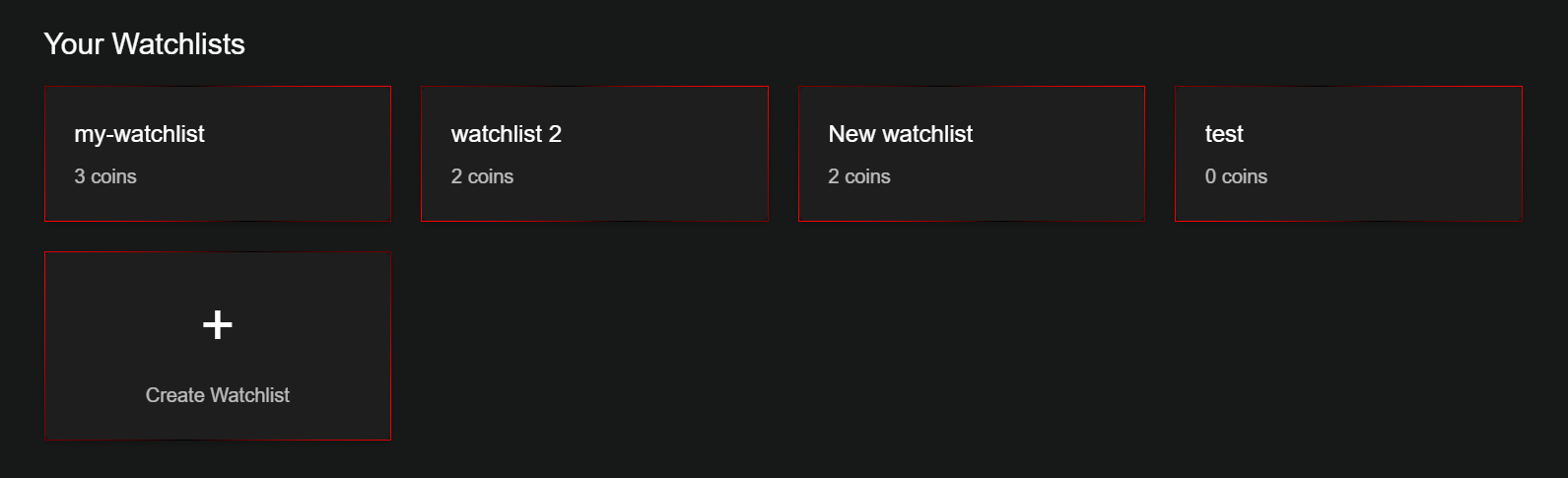 Custom Watchlists